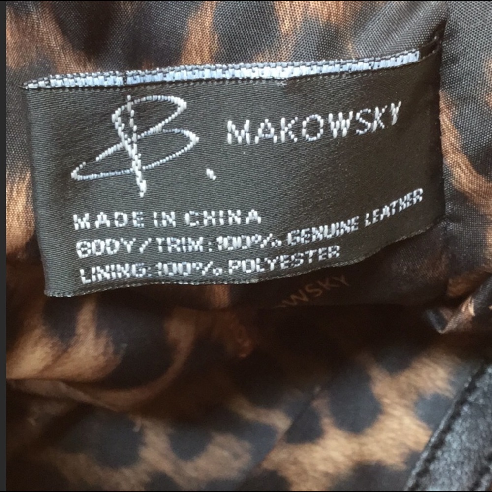 B.Makowsky genuine black leather handbag EUC - Picture 6 of 7